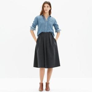 Grey knee length skirt